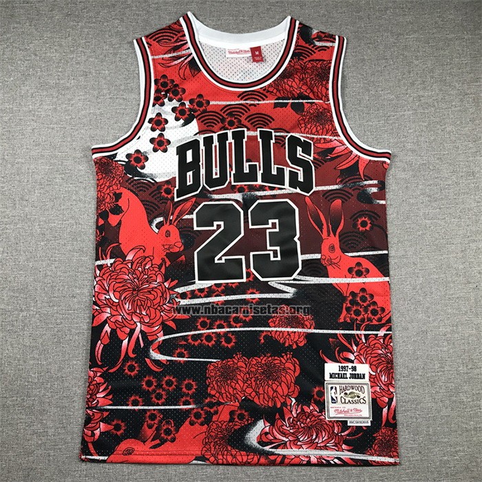 Camiseta Chicago Bulls Michael Jordan NO 23 Mitchell & Ness Lunar New Year Rojo